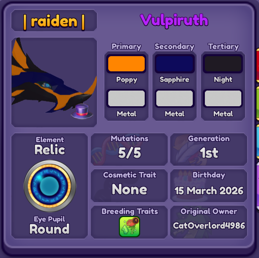 Raiden's dragon adventures profile